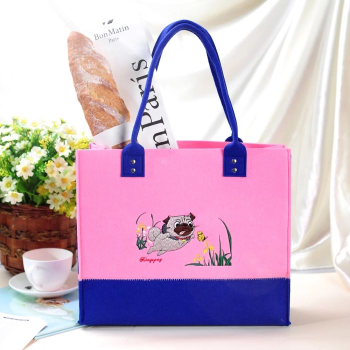 I Design All These Felt Products With Pug Embroidery