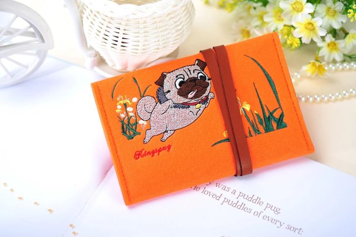 I Design All These Felt Products With Pug Embroidery