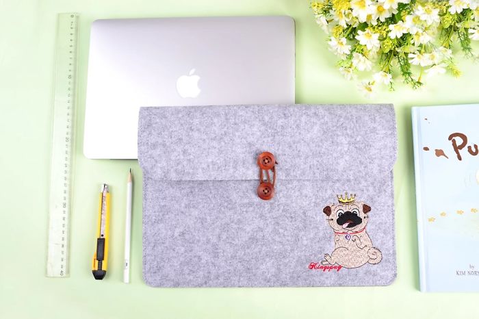 I Design All These Felt Products With Pug Embroidery