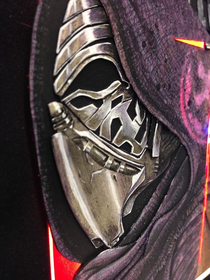 'star Wars: The Force Awakens' Cut Paper Painting 'star Wars: The Force Awakens' Cut Paper Painting