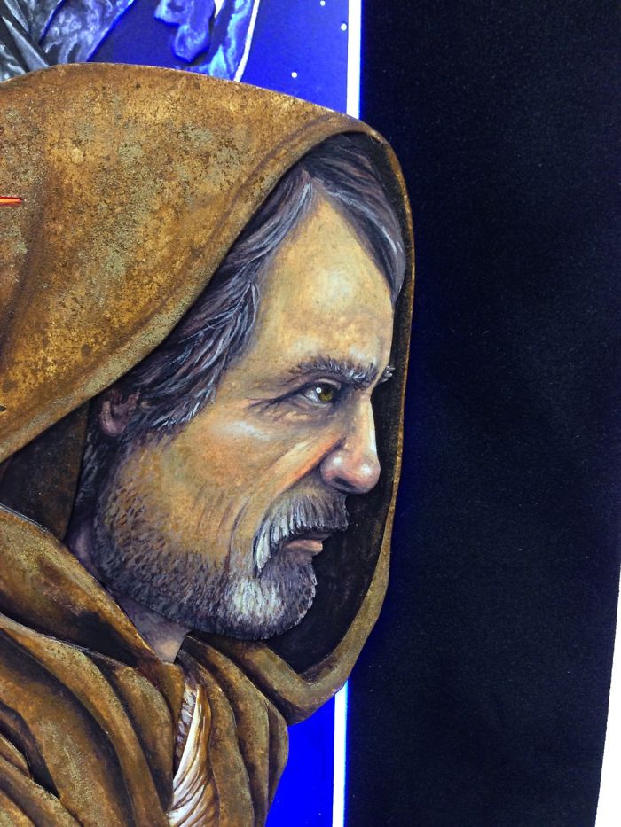 'star Wars: The Force Awakens' Cut Paper Painting 'star Wars: The Force Awakens' Cut Paper Painting