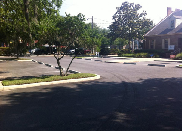 Blocked parking spaces