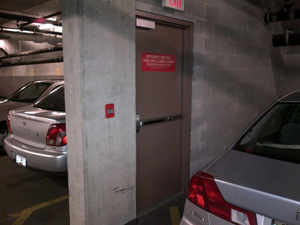 Useless fire exit in the garage