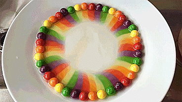 Colorful candies arranged in a perfect circle, creating a rainbow pattern that satisfies every perfectionist's soul.