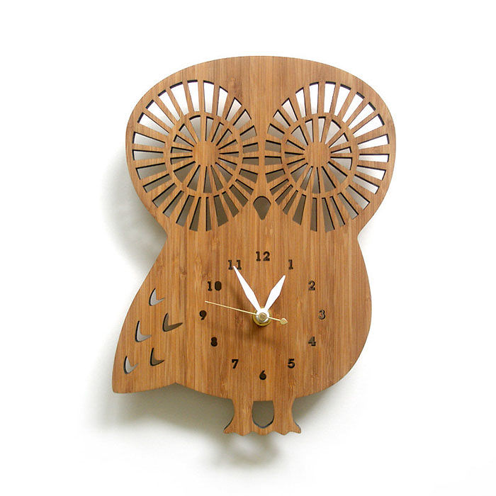 Wooden Owl Clock