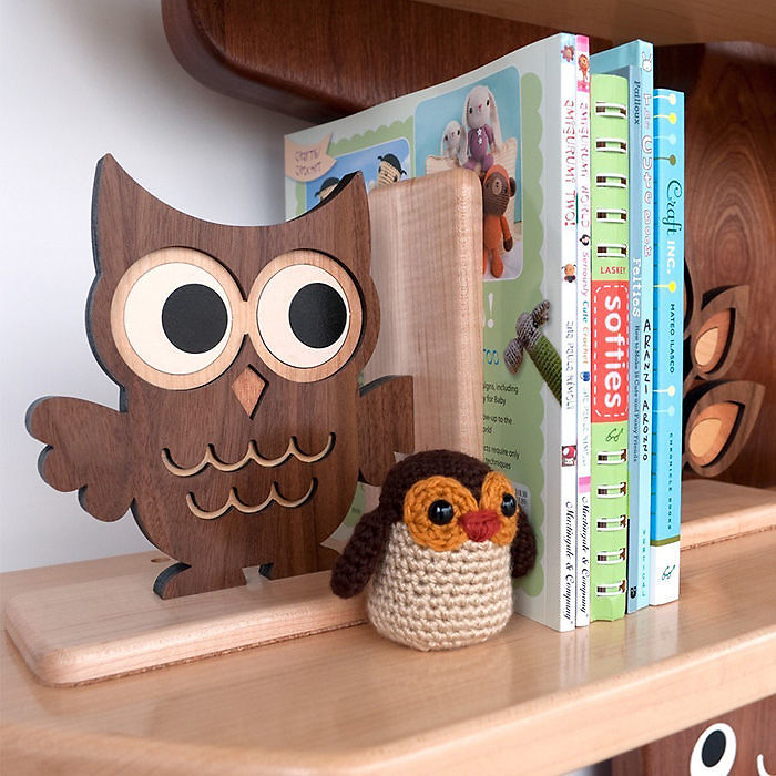 Wooden Owl Bookend