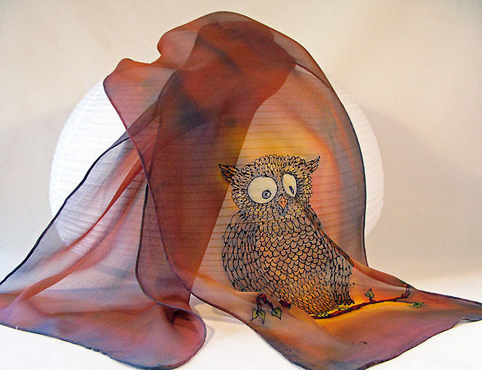 Owl Silk Scarf