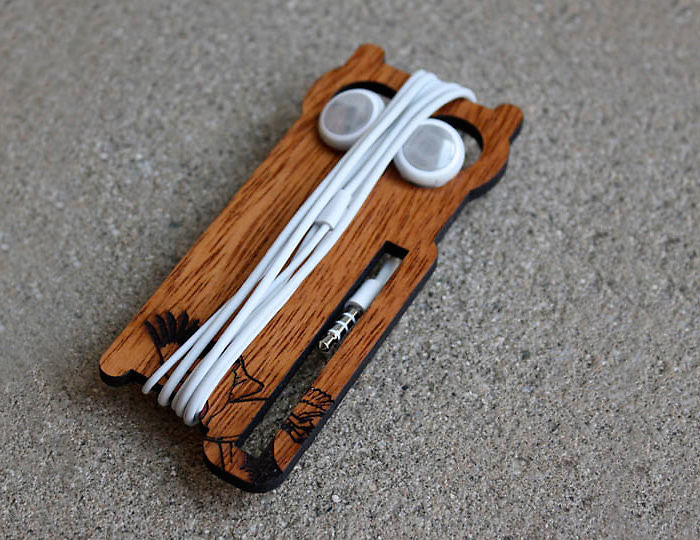 Laser Cut Earbud Owl