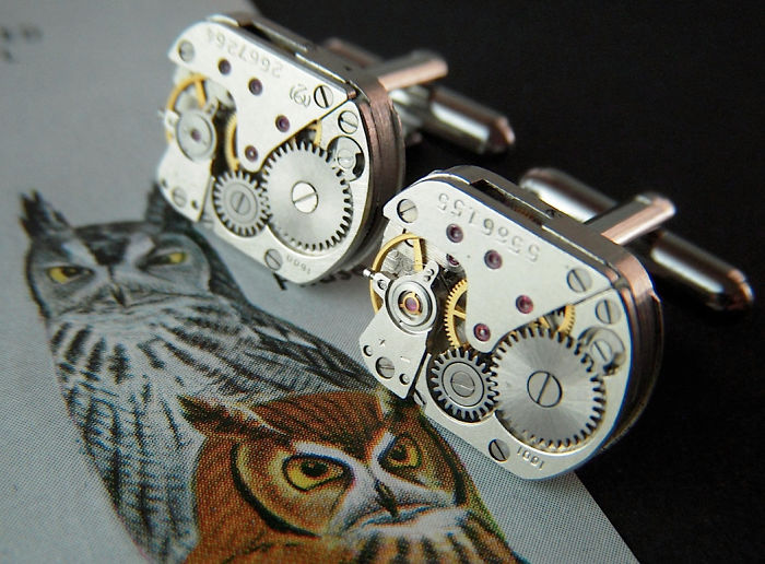 Steampunk Owl Cufflinks