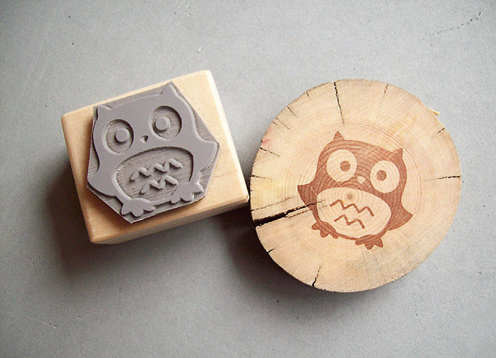 Owl Rubber Stamp