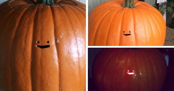 This Jack-O’-Lantern’s Tiny Face Is The Laziest Pumpkin Carving Ever