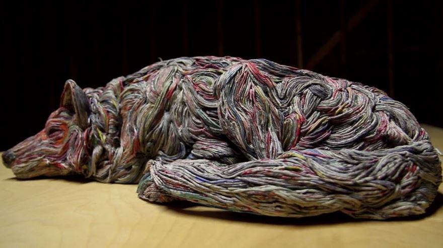 rolled-newspaper-animal-sculptures-paper-trails-chie-hitotsuyama-15 rolled-newspaper-animal-sculptures-paper-trails-chie-hitotsuyama-15