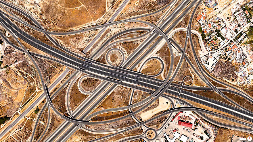 Spaghetti Junction (A-3 And M-50), Madrid, Spain