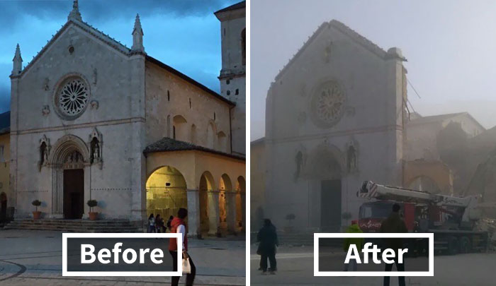 St. Benedict Basilica Destroyed By An 6.6 Earthquake In Central Italy