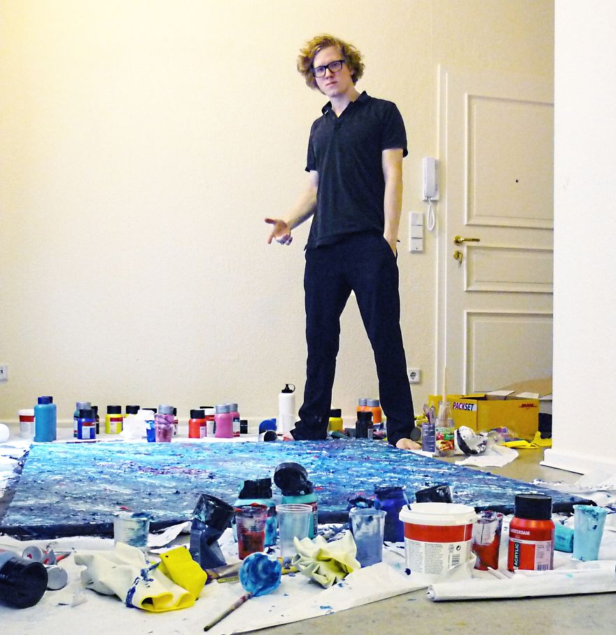 Abstract Colour Compositions Using Acrylic Paint