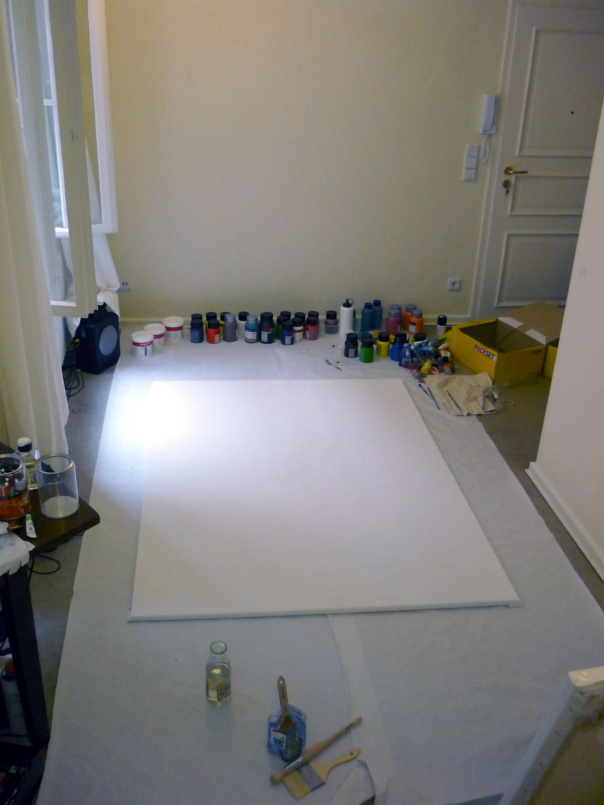 Abstract Colour Compositions Using Acrylic Paint