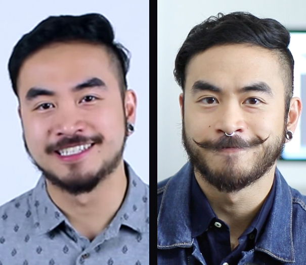 Side-by-side images showing a man before and after quitting drinking, highlighting visible health and appearance changes.