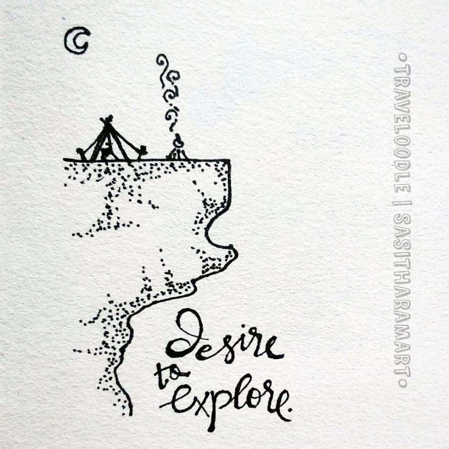 I Create Minimal Doodles About Traveling