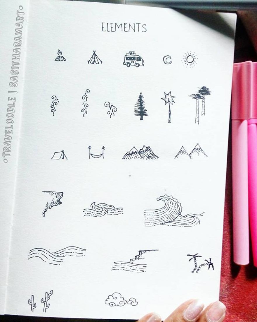 I Create Minimal Doodles About Traveling