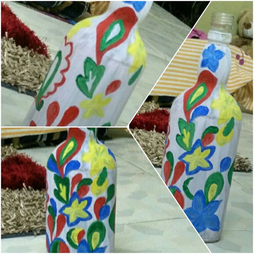 Started Learning Wine Bottle Painting. Here Is Some Of Them