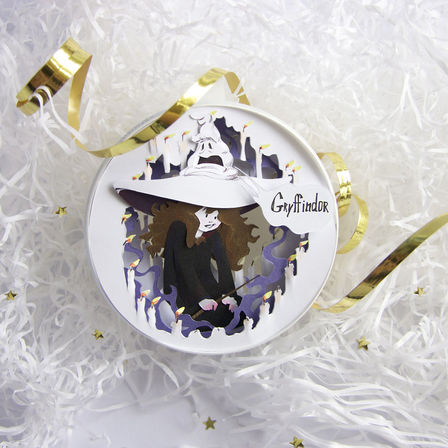 I Made A Series Of Paper Cut Christmas Decorations Inspired By Harry Potter