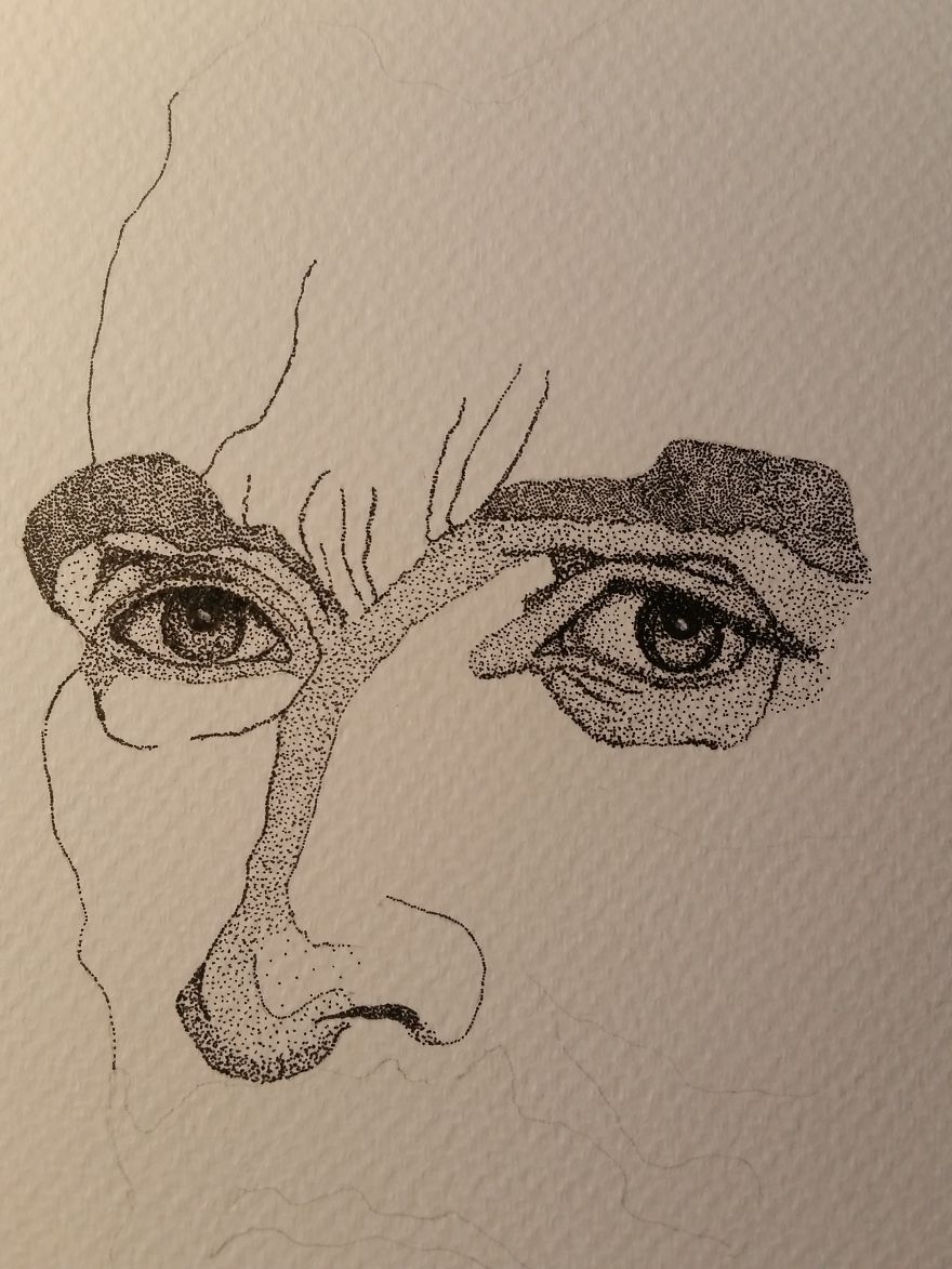 I Created A Portrait Of Van Gogh From Thousands Of Ink Dots