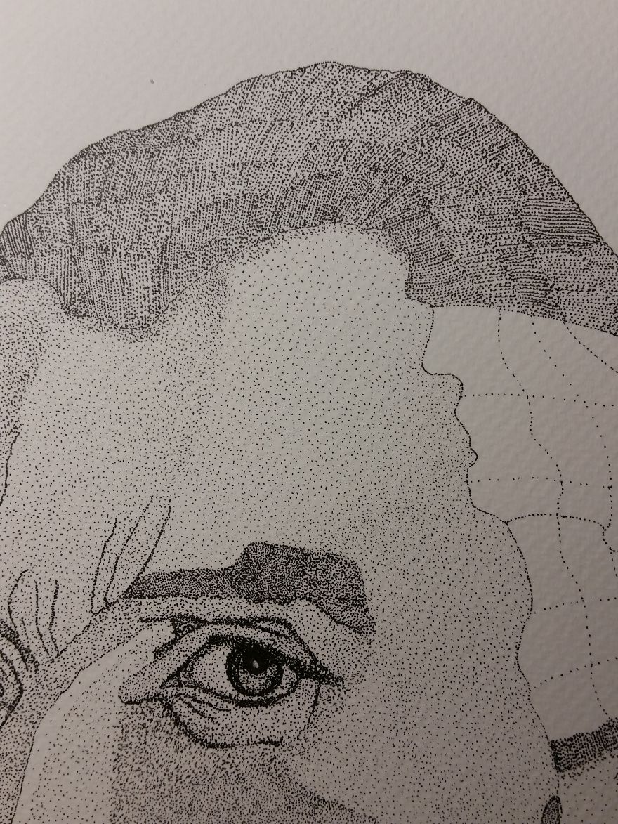 I Created A Portrait Of Van Gogh From Thousands Of Ink Dots