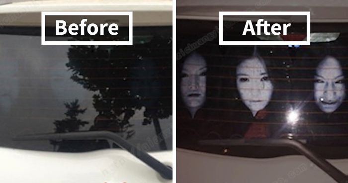 Drivers Are Using Terrifying Reflective Decals On Rear Windows To Fight Against High-Beam Users