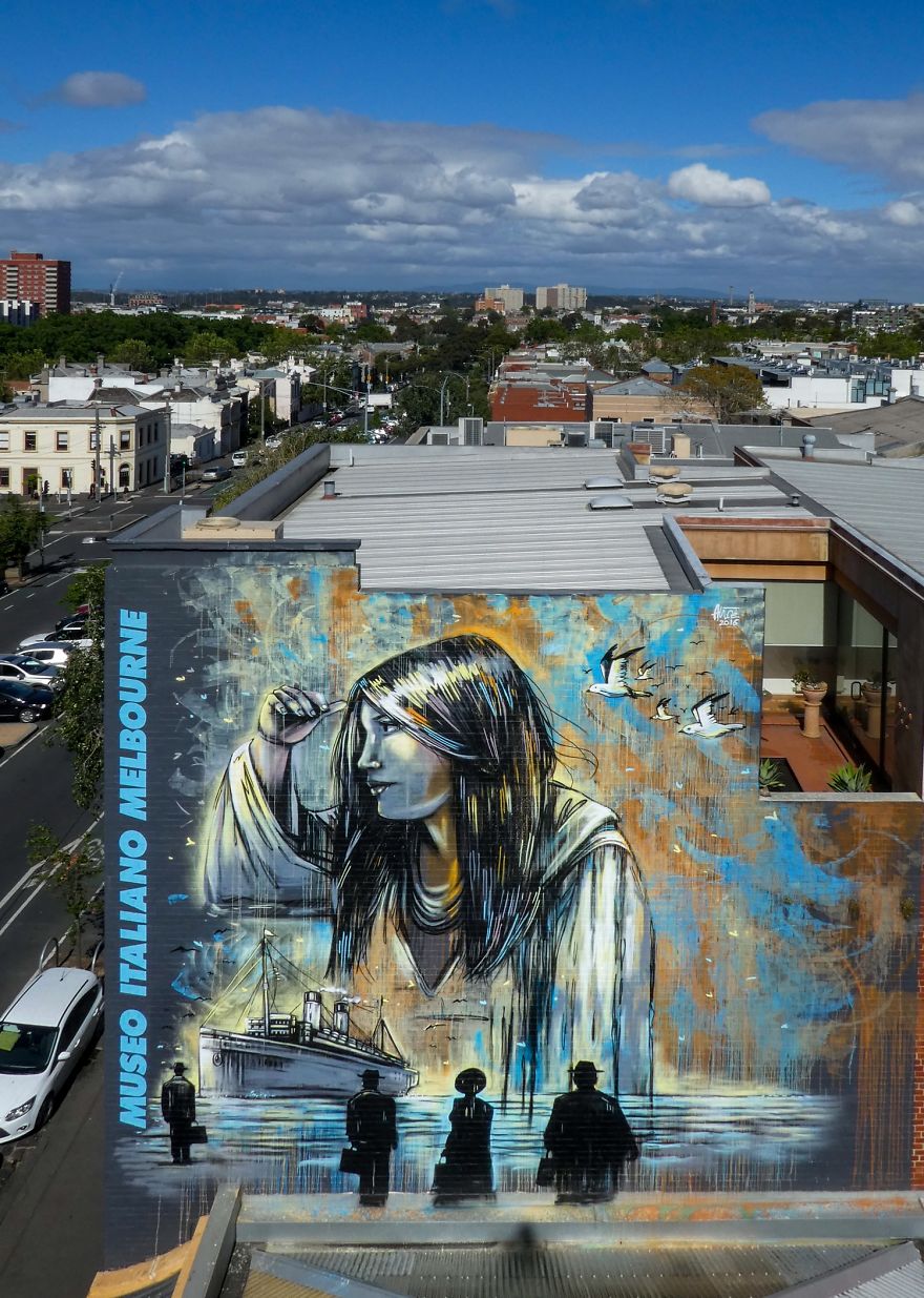 Artist Tells The Story Of Italian Immigration With New 10 Meter-High Mural