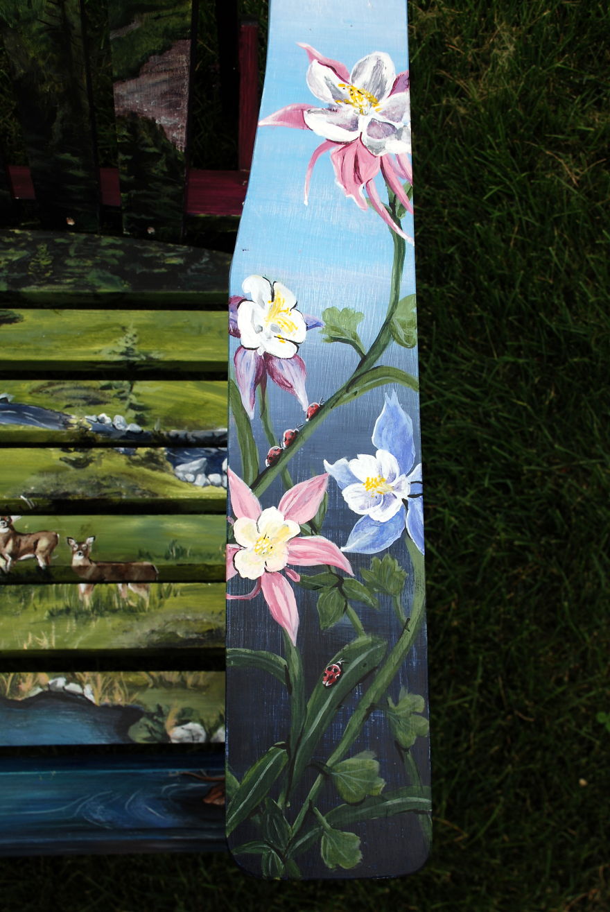 I Paint Vibrant Landscapes On Boring Patio Chairs I Paint Vibrant Landscapes On Boring Patio Chairs