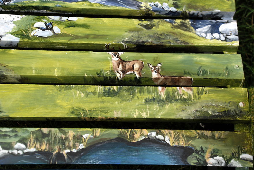 I Paint Vibrant Landscapes On Boring Patio Chairs
