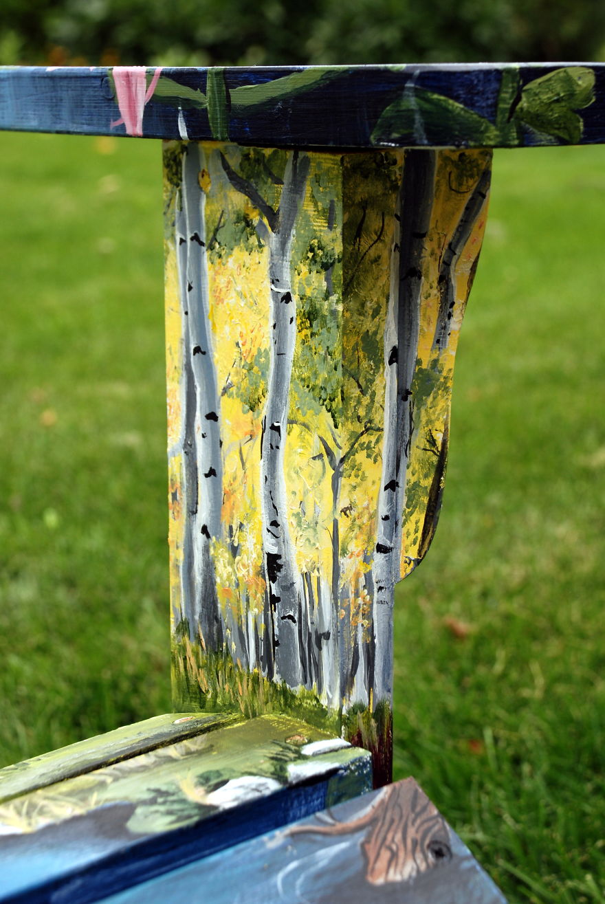 I Paint Vibrant Landscapes On Boring Patio Chairs
