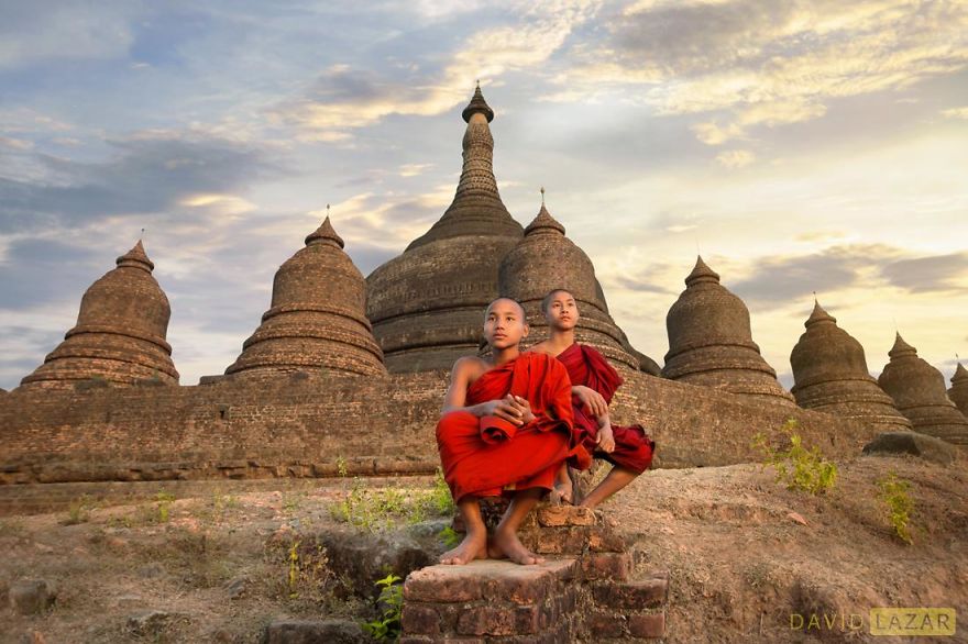 Two Monks At Mrauk U