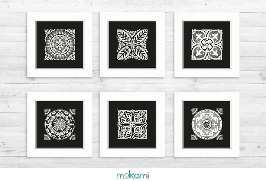 Moroccan Tiles Printed On Paper By Mokami