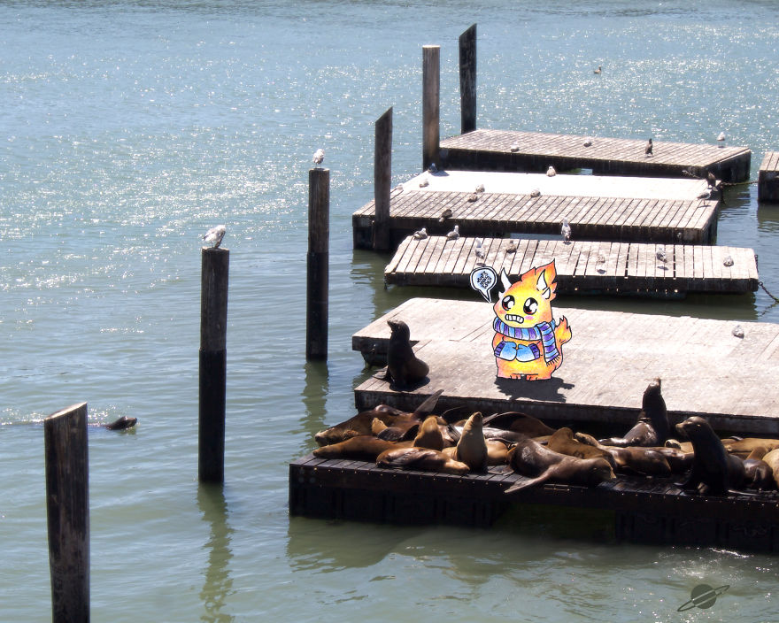 Boyfriend's Lunch-Bag Creature Drawings Brought Into The Real World In Girlfriend's Photos