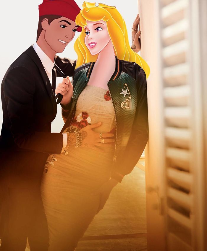 Aurora As Gigi Hadid & Prince Phillip As Zayn