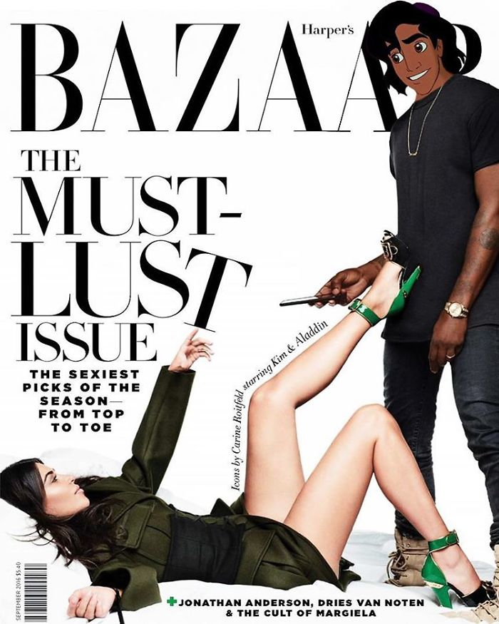 Kim Kardashian & Aladdin As Kanye West