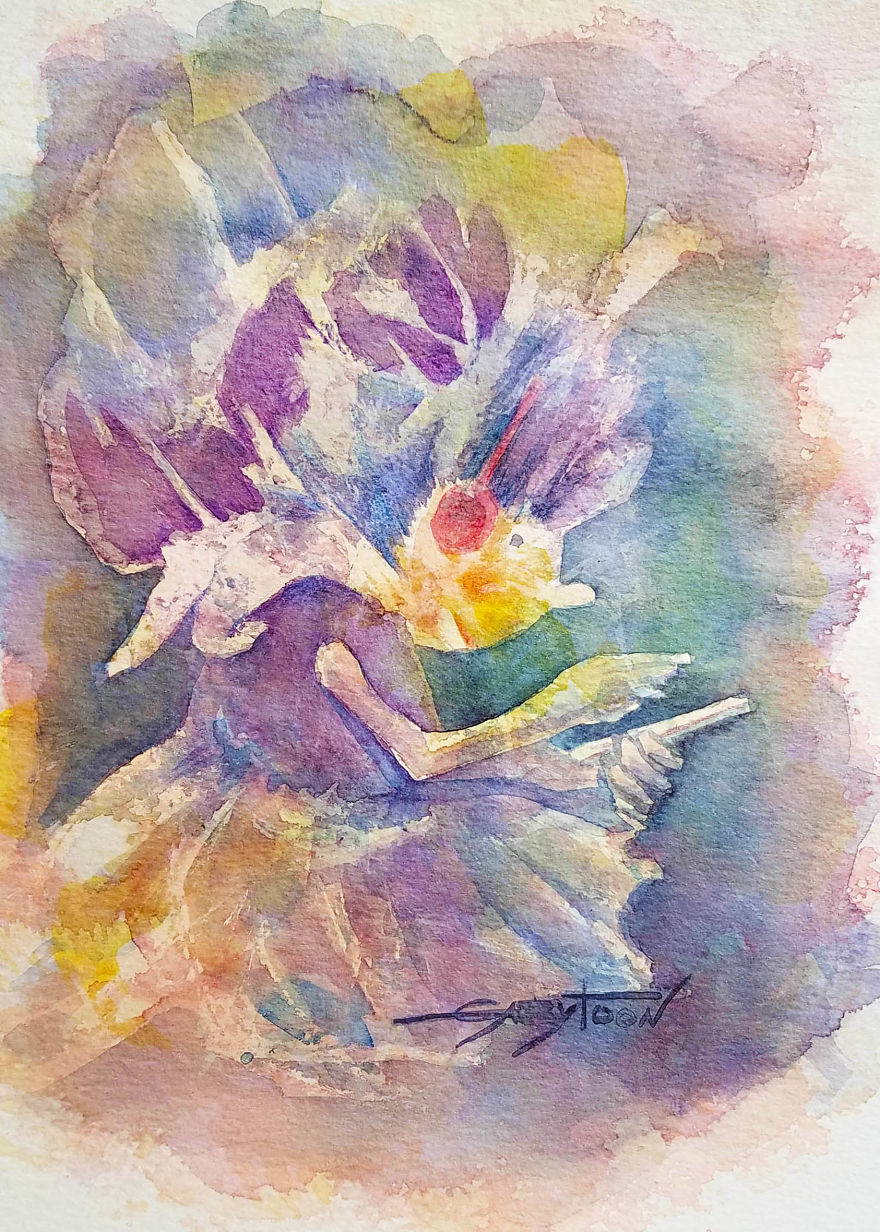 Texting Watercolor, Paper 9"x12"