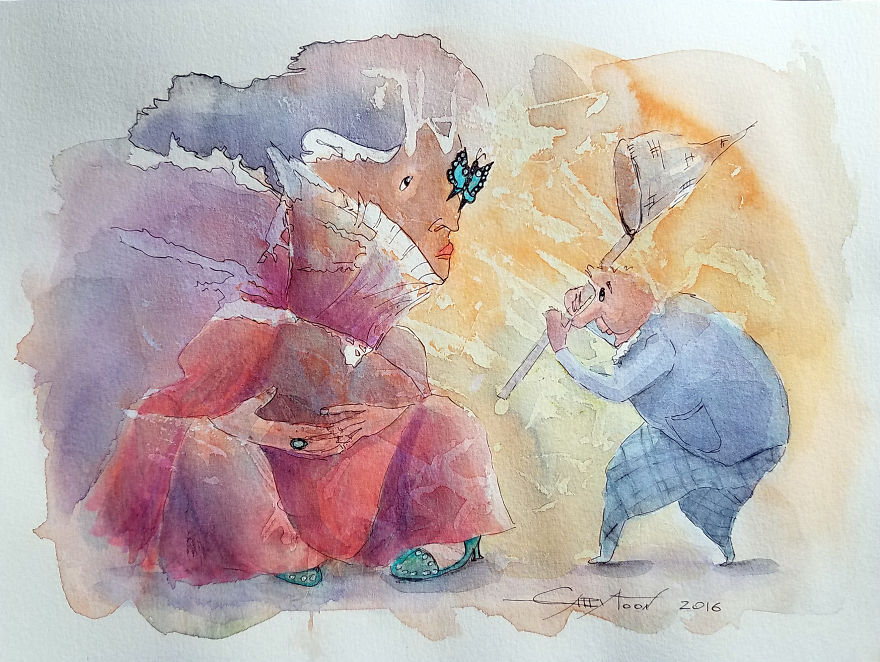 A Butterfly Mixed Technique, Paper 9"x12"