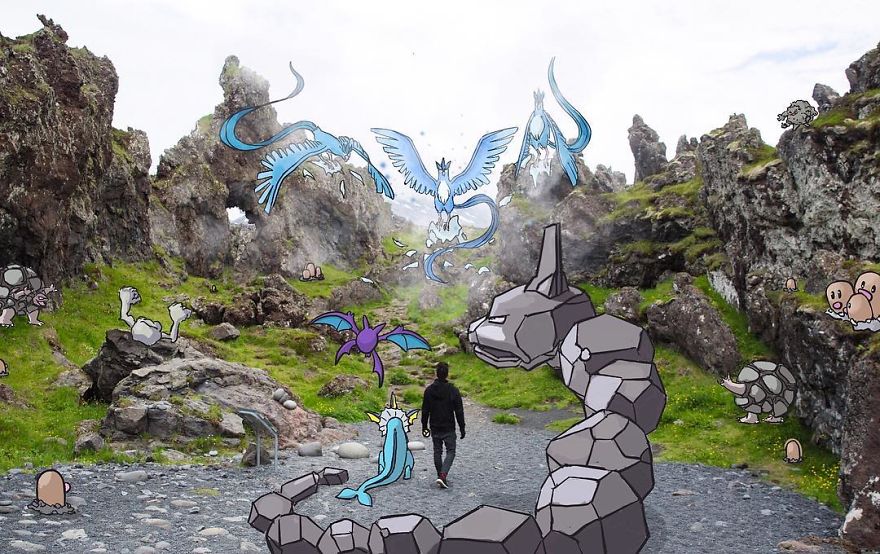 I Drew Pokemon Onto My Vacation Pics