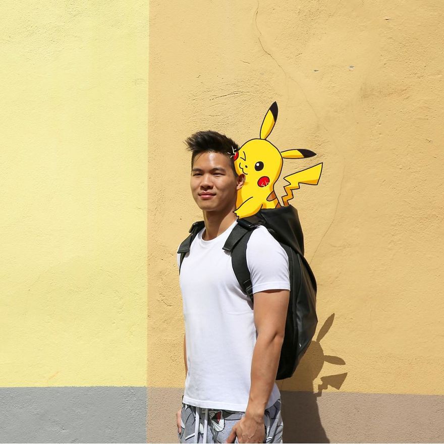 I Drew Pokemon Onto My Vacation Pics