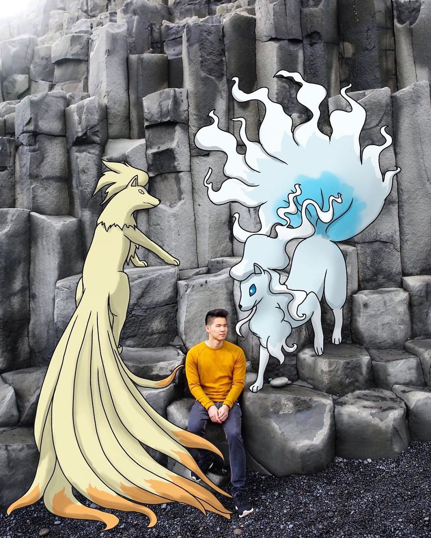 I Drew Pokemon Onto My Vacation Pics