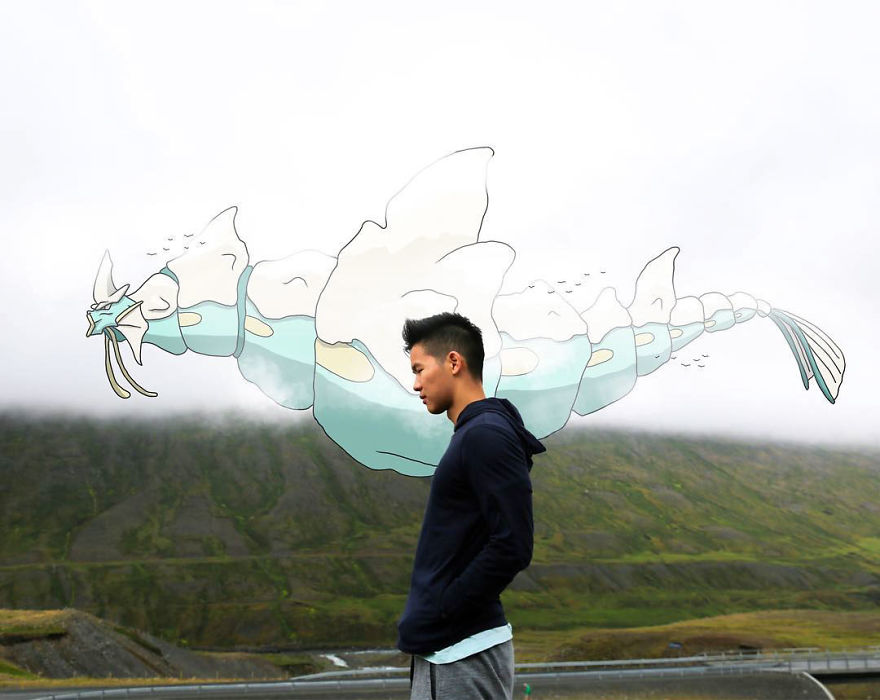 I Drew Pokemon Onto My Vacation Pics