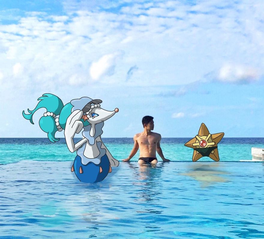 I Drew Pokemon Onto My Vacation Pics