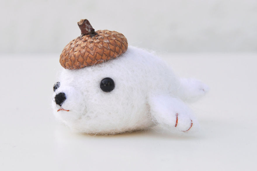 I Made Tiny Berets For My Needle Felted Animal Ornaments