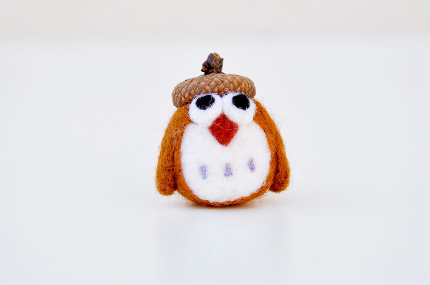 I Made Tiny Berets For My Needle Felted Animal Ornaments