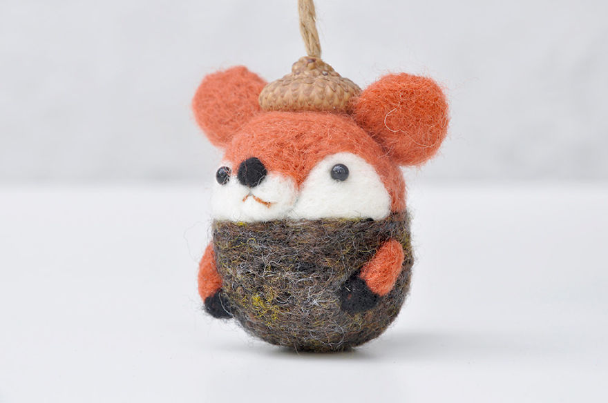 I Made Tiny Berets For My Needle Felted Animal Ornaments