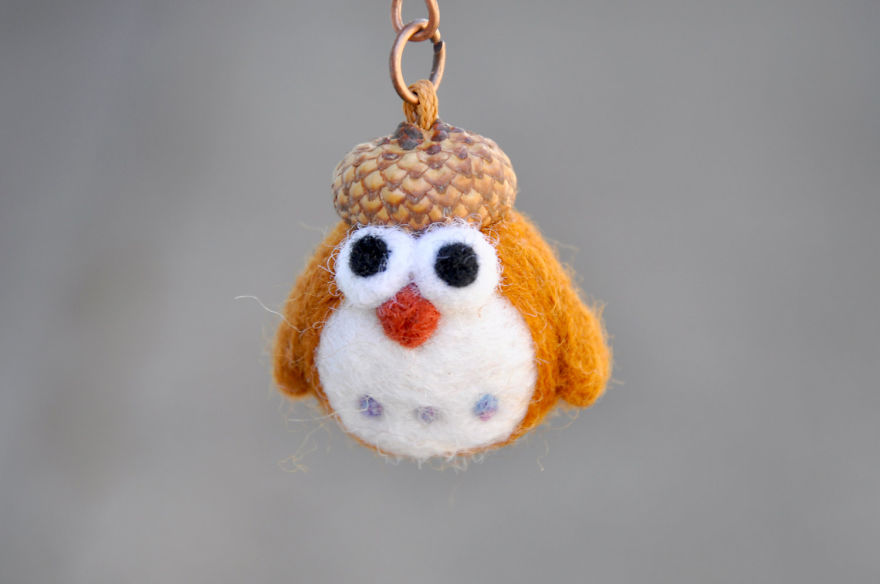 I Made Tiny Berets For My Needle Felted Animal Ornaments