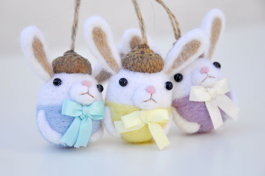 I Made Tiny Berets For My Needle Felted Animal Ornaments