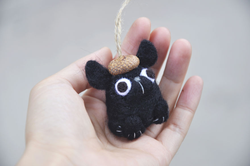 I Made Tiny Berets For My Needle Felted Animal Ornaments